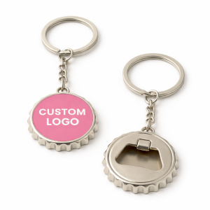 Bottle Cap Shape Bottle Opener with Keychain