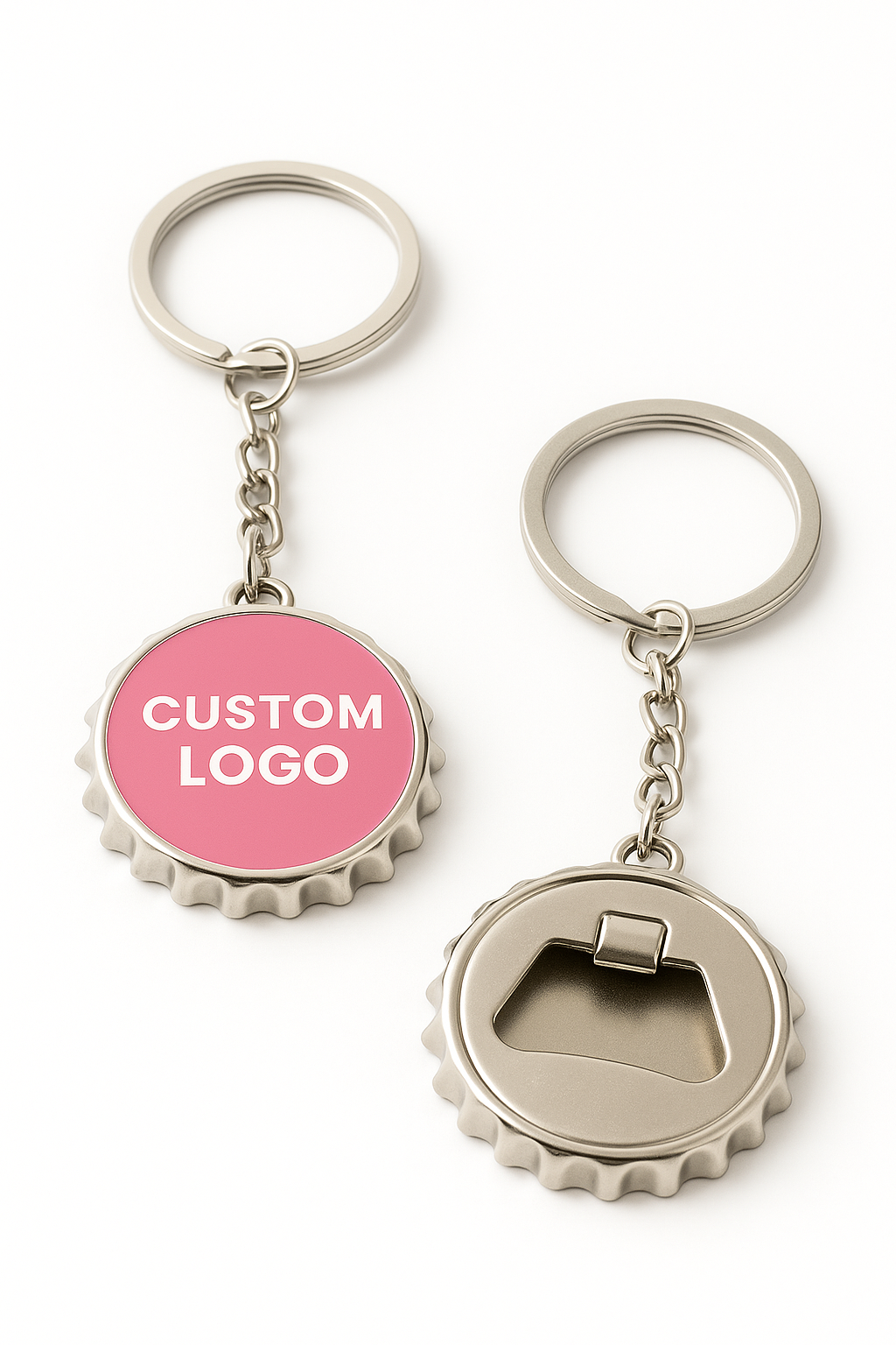 Bottle Cap Shape Bottle Opener with Keychain